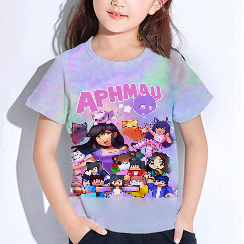 Baby Clothing Dividers - Aphmau-Crianças Meows Cat Cartoon T Shirts,
