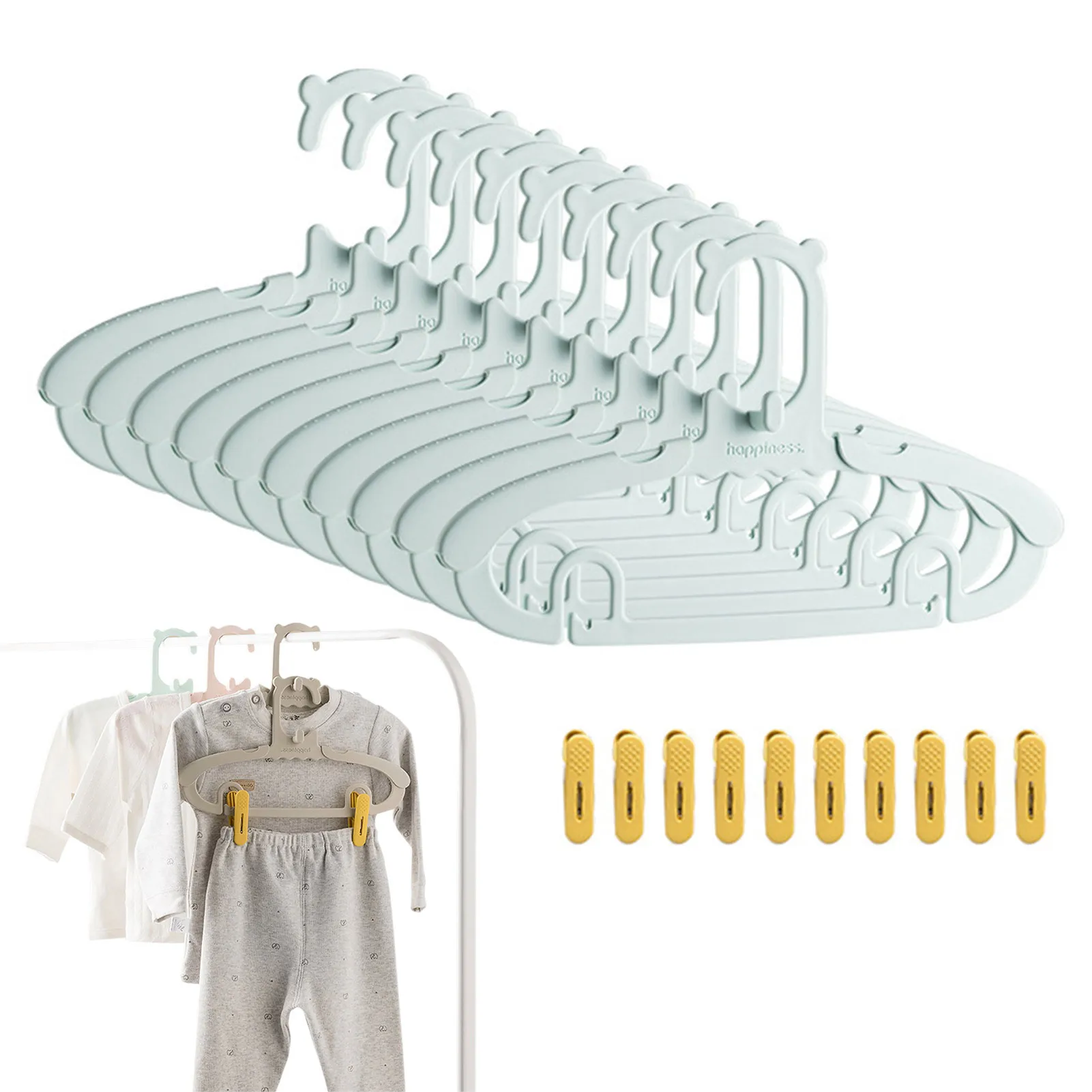 Baby Clothing Hanging Rack - Cabides Ajustáveis para Roupas Infantis, Suportes