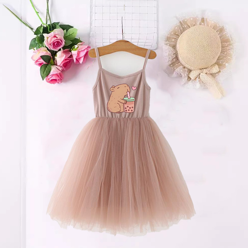 Baby Clothing Dresser - Capivara meninas vestidos anime impresso bonito